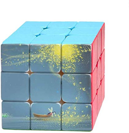 Silent Night Light Boat Fairy Fuying Painting Magic Cube Puzzle 3x3 Toy Game Play