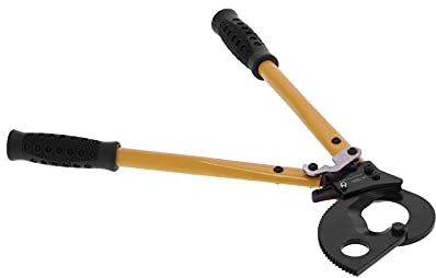 Cortador de cables, tijeras de trinquete de acero, herramienta manual de corte de alambre con mango, buena dureza y resistencia al desgaste, capacidad de corte de 500 mm², para cortar cables de alumin
