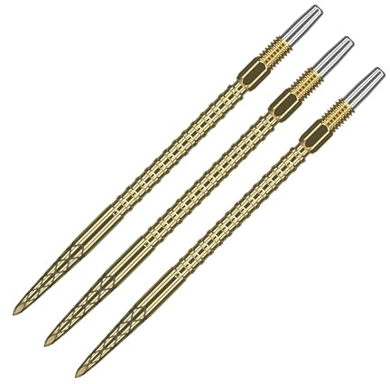 Target Darts Swiss Point DS Dart-poäng (3-pack set med tips) 35 mm, guld – ändra pil schweizisk punkt, professionella darttillbehör, SP-dartspetsborttagning