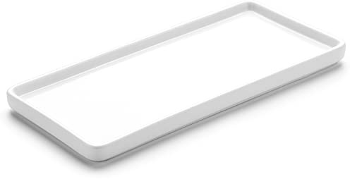 Gurygo 8 Bathroom Trays - Ceramic Vanity Tray for Bathroom - Small Ceramic Tray - Kitchen Soap Trays - Porcelain Dispenser Organizer for Kitchen Bathtub Counter (White)