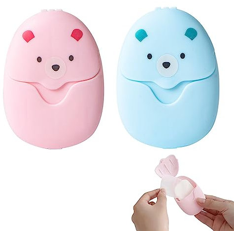 2 Boxes(100 Sheets) Travel Paper Soap Sheets Washing Cleaning Hand Bath Scented Paper Soap Outdoor Mini Slice for Indoor and Outdoor Activities