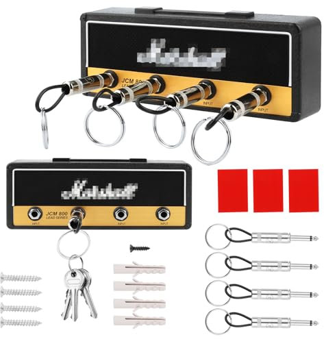 Mar-shall Porte Clef Mural, Porte Cle Marshall Jack, JCM800, Porte-clés Mural Rétro Créatif avec 4 porte-clés, cadeau pour les mélomanes