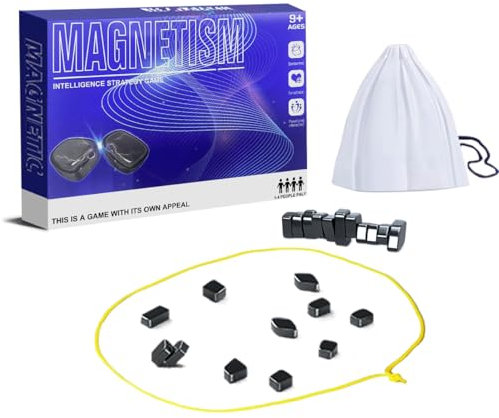 Magnetisches Schachset | Kampfschach mit Magneteffekt, pädagogisches Schachspiel Damespiel, tragbares Schachbrett Partyzubehör für Familientreffen und Reisen (String Model)