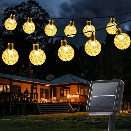 Goodia Solar Lichterkette Aussen 6M 30 Led solar weihnachtsbeleuchtung außen 8 Modi Lichterkette Aussen Solar Wasserfest IP65 für Garten, Terrasse, Balkon, Hochzeit, Partys, Weihnachtsbäumen