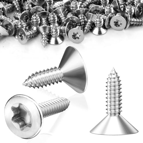 SWTYExt 120 Stück Holzschrauben Torx 3x12mm Torx Schrauben Spanplattenschrauben Edelstahl V2A Selbstschneidende Holz Blechschrauben Senkkopf Schrauben Vollgewinde für Befestigungselemente
