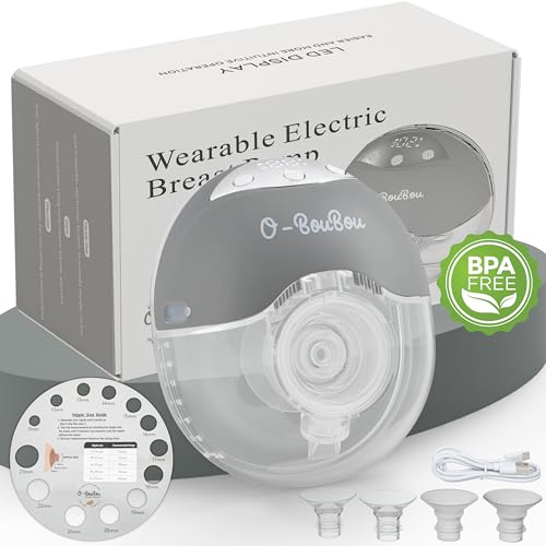 Sacaleches electricos - Extractor de leche materna sin BPA Manos Libres Silicona - Batería De Larga Duración - 12 Niveles y 4 Modos – Bridas de 24 mm + 4 inserciones bridas (19/21 mm), 1 pieza