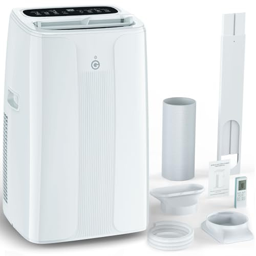 Condizionatore Portatile 14000 BTU con Deumidificatore 4 in 1, Ventilatore di Raffreddamento a 2 Velocità, Display Digitale e Telecomando, Kit Finestra, Timer 24 Ore Per Stanze Fino a 32 m²