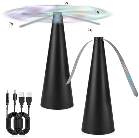 mizikuu 2 Pack Fly Repellent Fan, Mosquito Repellent Fan USB or Batteries Powered, Portable Fly Fan for Picnic, BBQ, Party