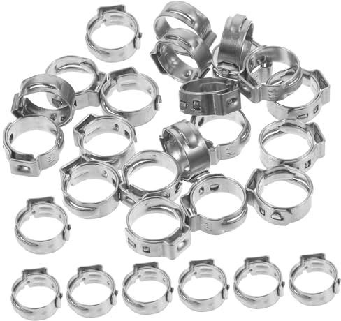 Gadpiparty Abrazaderas Pex De Acero Inoxidable 304 Oreja 8.8-10.5 Mm, Anillos De Engarce Para Tubos, Accesorios Pex, Paquete De 20 Unidades, Conexión Fiable Para Fontanería y Automoción