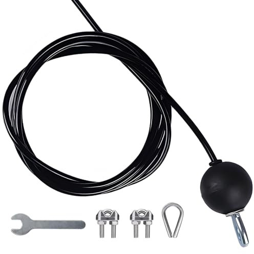 4 Meter Fitness Pulley Cable, Home Gym Wire Rope Pulley Kit, Adjustable Replacement Cables for Weight Pulley System, Thick 5mm Heavy Duty Pulley Cable for Home Multi Gym Accessories