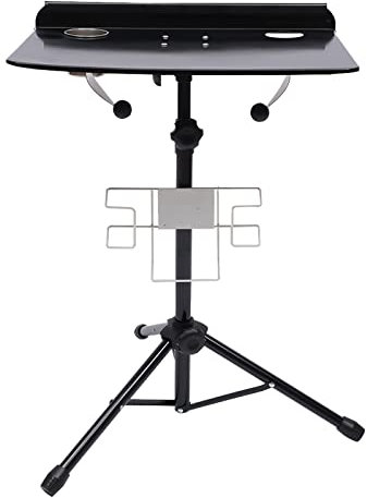 Banco de tatuaje portátil regulable en altura – Estación de tatuaje con trípode, caja de colorantes y bandeja, estructura de hierro estable, mesa móvil para estudio de tatuajes y principiantes