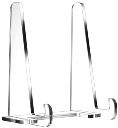 Acrylic Picture Stand - Clear Card Holder | Transparent And Stylish Display Stand | Durable Tabletop Bracket For Artwork, Photos, Records, Decorative Plates, Menus, And Home Or Office Display