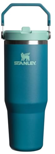 STANLEY IceFlow 2.0 Flip Straw Tumbler with Handle 20 oz | Twist On Lid and Flip Up Straw | Leak Resistant Water Bottle | Insulated Stainless Steel | BPA-Free | Coastal Teal