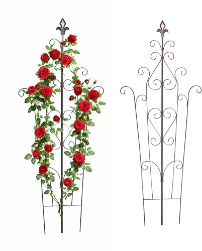 Relaxdays griglia per rampicanti, Set 2 pz, HxL: 100x40 cm, Vintage, Metallo, tutore Piante