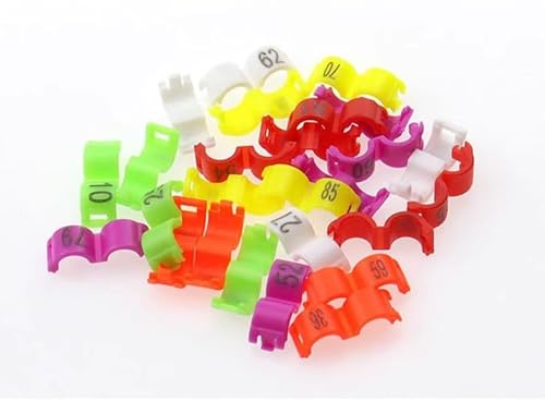 freen-p 100 pcs/lot 3 mm 1–100 numérotées Clip Snap Plastique Bird Bague Jambe Bandes Parrot Finch Canaries Regroupées, Rose