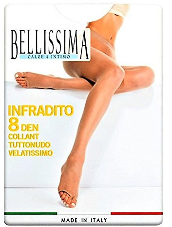 BELLISSIMA COLLANT 8 DEN INFRADITO ELASTICIZZATO CONF. DA 2 PAIA - Tuttonudo, Velatissimo, Opaco con tassello in cotone
