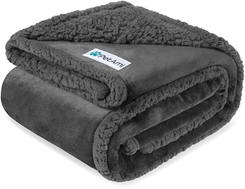 PetAmi Waterproof Dog Blanket for Small Dog Puppy Cat, 29x40, Dark Grey