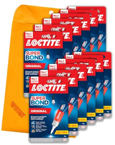 Loctite Original, Strong Super Glue All Purpose Adhesive for Repairs, Clear Glue for Various Materials, Easy to Use Instant Super Glue, Convenient Travel Size 12 x 4g