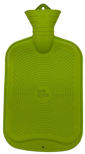 FAIR ZONE Wärmflasche 2 Liter ohne Bezug Grün - Fair Rubber + FSC zertifizierter Naturkautschuk - Robust und langlebig