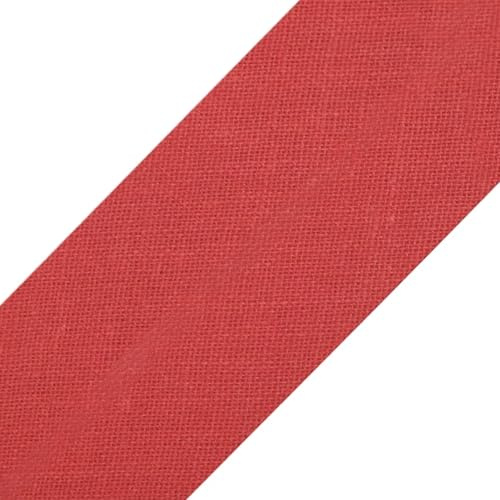 cyclingcolors 1 x Bias Binding Tape Made of 100% Cotton, Width 30 mm, Length 25 m, Edging Tape, Cotton Tape, Bias Binding Ideal for DIY, Red