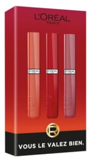 L'Oréal Paris - Laque à Lèvres Liquide Effet Vinyle - Couleur Intense & Fini Brillant - 16h* de Brillance Laquée Inarrêtable - Sans Transfert - Infaillible Laque Resistance - Coffret Trio