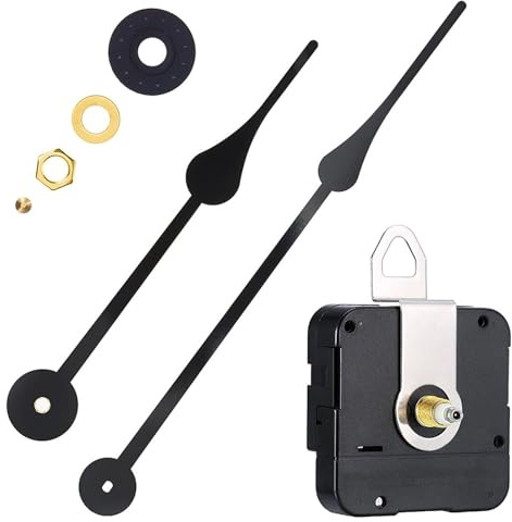 yufana Silencioso Movimiento de Reloj de Pared de Cuarzo, Mecanismo de Reloj de Pared Grande, Movimiento de Cuarzo Silencioso, Adecuado para Piezas de Repuesto de Reloj de Bricolaje (Negro)