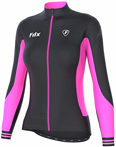FDX Women's Thermodream Cycling Jersey Windproof Full Sleeve Thermal Top | Stay warm with a windproof thermal jersey featuring full sleeves and soft insulation for cold-weather rides.