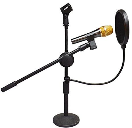 Micro filtre anti-pop pare-brise Mic Masque Shield double couche pour l'enregistrement, parlant, chantant