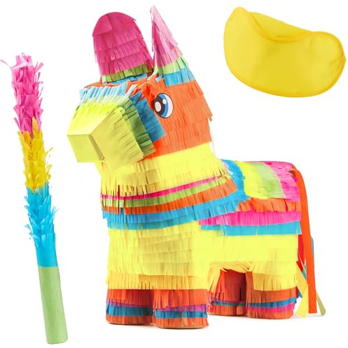 JOYIN Piñata de burro del Cinco de Mayo para fiestas de cumpleaños infantiles, suministros para fiestas de tacos, accesorios para fotos de eventos Luau, decoración temática mexicana, festivales de