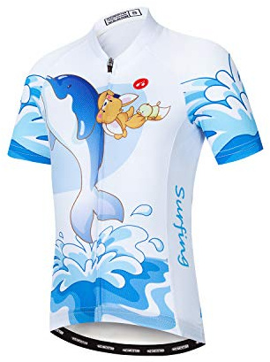 Cykeltröja barn, cykel kortärmad t-shirt pojkar flickor tecknade toppar andas snabbtorkande S-XXL CD2068 L
