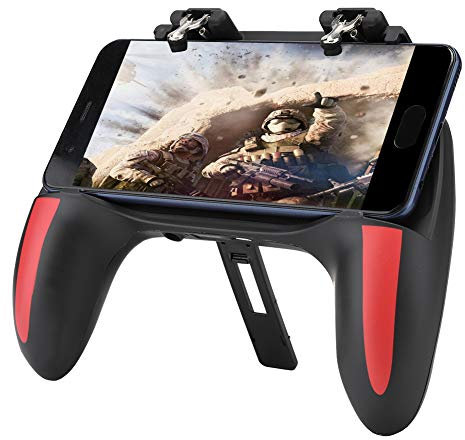 Manette de jeu pour smartphone, contrôleur de jeu ergonomique pour téléphone portable avec deux ventilateurs de refroidissement Poignée de jeu à dissipation thermique rapide pour téléphones 4.7-6.5