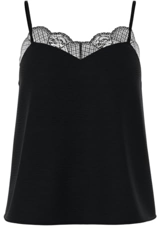 PIECES Top de Tirantes para Mujer Pctiffany con Cordones Noos BC, Negro, L