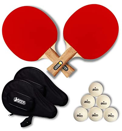 Best Sporting Tischtennis-Schläger Set 'Hobby+' I 2 x Hobby Schläger & 6 x 1* Tischtennis-Bälle I Tischtennis Set inkl. 2 x Tischtennisschläger Hülle mit Ballfach I Tischtennis Zubehör