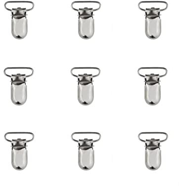 9 Pinzas Metal Clip for Suspenders,25mm