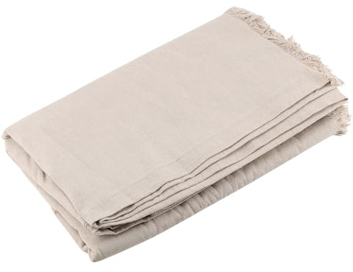 MUKCHAP Tela de lino lisa de 150 cm de ancho, 400 cm de largo, color blanco natural, ideal para manualidades y decoraciones