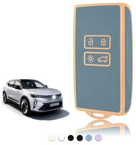 TOOMUME Schlüsselhülle, Autoschlüssel Hülle Karte Passt für Renault Scenic Megane Talisman Koleos Kadjar Clio Captur Espace Zoe Arcan Dacia Duster, Schlüsselcover Schutz Schlüssel Gehäuse - Smart Key