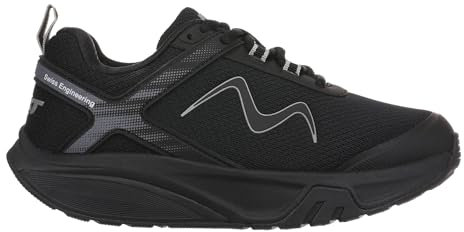 MBT Sport 4 III Damen-Sneakers im modernen Stil. Anatomische und Bequeme Walking-Sneakers. Physiologische Komfort- und Stabilitätsschuhe mit Wippensohle. Farbe Schwarz