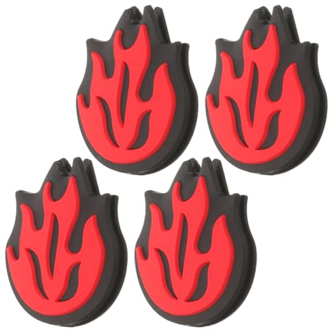 BESPORTBLE 4pezzi Smorzatori di Vibrazioni per Racchetta da Tennis in Silicone Design Forma di Fuoco Assorbitore di Shock Antiurto per Giocatori di Tennis
