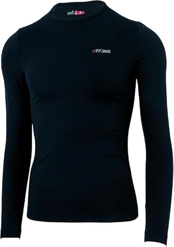 Generico Maglia Termica Tecnica Uomo microforata Intima Sportiva Antivento Termica Invernale a Maniche Lunghe Girocollo Nera Made in Italy (IT, Testo, L, XL, Regular, Regular, Nero)