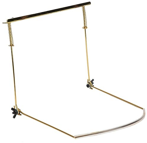 SPYMINNPOO Robus Harmonica Cou Stand Facile à Utiliser le Support D'alliage en Métal pour les Joueurs Harmonica de 24 Trous Accessoires D'instruments à Vent Noir/Argent/or pour les Artistes (24