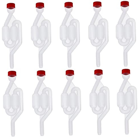 Weduspaty 10 Pcs Fermentation Airlock, Plastic Bubbler Air Lock, Fermentation Tube Bubbler for Brewing Beer, Wine, Fermented Sauerkraut