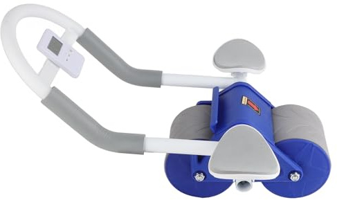Generic Rouleau Abdominal à Double Roue, Rebond Automatique à Rouleau Abdominal à Faible Bruit Temporaire à Glissement Résistant avec un pavé de Genou pour le Gymnase (BLUE)
