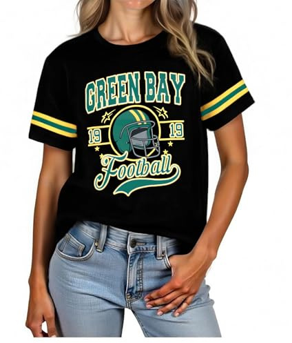 Football Shirts for Women Football Team Shirt Game Day T-Shirt Sports Season Jersey Short Sleeve Tops
