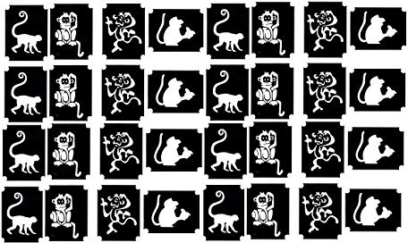 Monkey Collections Set (pochoir de tatouage Monkey Body Art)