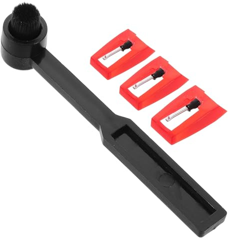 DOITOOL Agujas para Tocadiscos con Cepillo Limpiador para Vinilos Aguja Fonógrafo de Precisión Plástico y Aluminio Accesorio Antimagnetismo para Discos Vinilo Repuesto para Tocadiscos