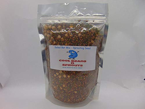 The Salad Bar Mix seeds for sprouting microgreens,4 oz COOL BEANS n SPROUTS Brand, Broccoli, Alfalfa, Radish, Kale, Mustard, Arugula, Cress, Mung Bean, Garbanzo Bean