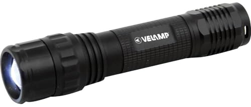 Velamp PANTHER Torcia Led ricaricabile super luminosa (800lm, CREE XHL). Interruttore tattico. Focus regolabile.Impermeabile, ideale industria e campeggio. IPX4, Nero