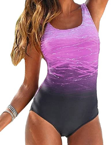 Sweetneed chida yi Damen Badeanzug Sport Bademode Bauchweg Einteiliger Badeanzug Sexy Push Up Badeanzüge Swim Suit Monokini Strandmode Damen Sommer