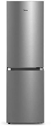 Midea MDRB379FGF02 Freestanding Fridge Freezer, Frost Free, 273L, 50/50 Split, 173L Fridge+100L Freezer with LED Light, 54.7cm Wide, Inox