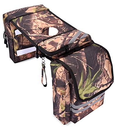 CKEGUO ATV Saddle Bag,Waterproof Insulated pocket Motorcycle Tank Bag with Reflective Strips - Cargo Tank Phone Bag Storage Luggage for ATV UTV Bicycle Snowmobile